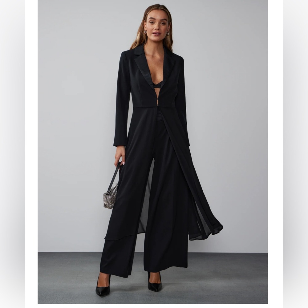 New York & Co. Long Sleeve Chiffon Blazer